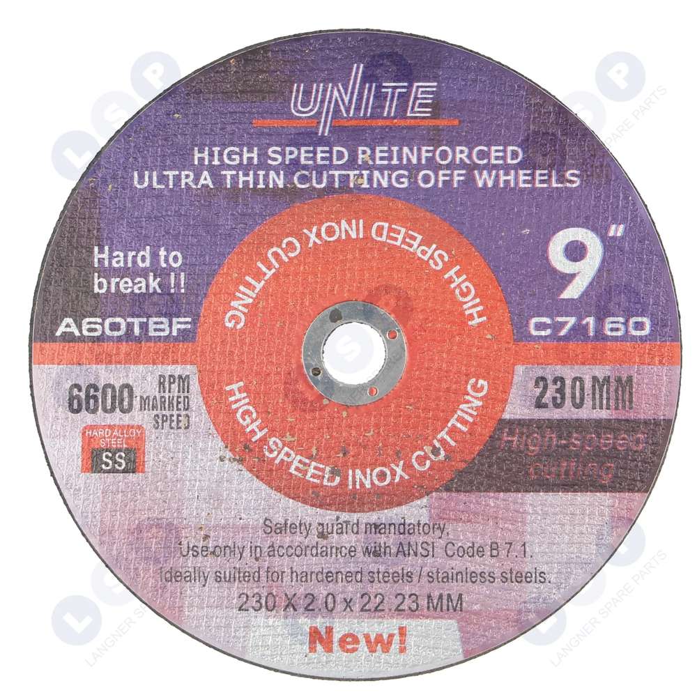Korundový kotúč na rezanie kovu, ocele UNITE 230x 2 x 22,23mm